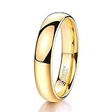 Zakk Ring Damen Herren 2mm 4mm 6mm 8mm Gelbgold Wolfram Poliert Schmal Ringe Verlobungsringe Ehering Hochzeitsband (4mm, 57 (18.1))