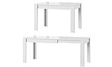 MPS praktisch Tisch SYRIUS 120-190 x 80 x 76 cm (L x B x H) im Weiß Hochglanz für Esszimmer, 4-8 Personen Esstisch mit ausziehbarer Tischplatte auf 190 cm, ausziehbar Küchentisch