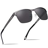 CARFIA Polarisierte Herren Sonnenbrille Metallrahmen UV 400 Fahrerbrille Sportbrille Kategorie 3