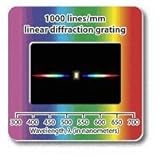 10 Durchlicht-Beugungsgitter im Diarahmen. Transparente Folie mit 1.000 Linien pro mm