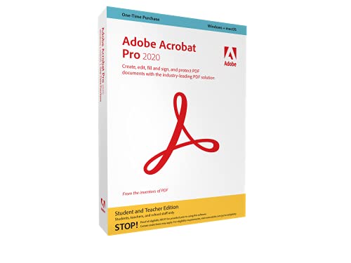 Adobe Acrobat Pro 2020 deutsch für Studenten und Lehrer (Nachweis erforderlich)|EDU||Retail|1 Gerät|unbegrenzt|PC/MAC|Disc|