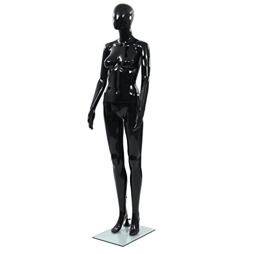 vidaXL Schaufensterpuppe Weiblich Schwarz 175 cm Mannequin Schaufensterfigur