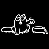 Generic Simon The Cat Aufkleber für z.b Tankdeckel Ohne Aufruck im Napf Outline Links oder Rechts (schwarz Katze rechts)