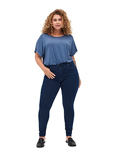 Zizzi Damen Amy Jeans Slim Fit Jeanshose Stretch Hose ,Blau,42W / 32L (Herstellergröße: 42 / 82cm)