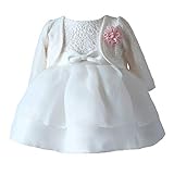LOLIWE Taufkleid Taufbolero Baby Mädchen Kleid Blumenmädchenkleid Festlich Kleid Babybekleidung (DE 68)