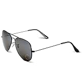 A-VISION Sonnenbrille mit Sehstärke -100 für Kurzsichtigkeit / Myopie I Polarisierte Gläser mit UV shutz I Stylische, schwarze unisex Pilotenbrille I ** Dies sind keine Lesebrille