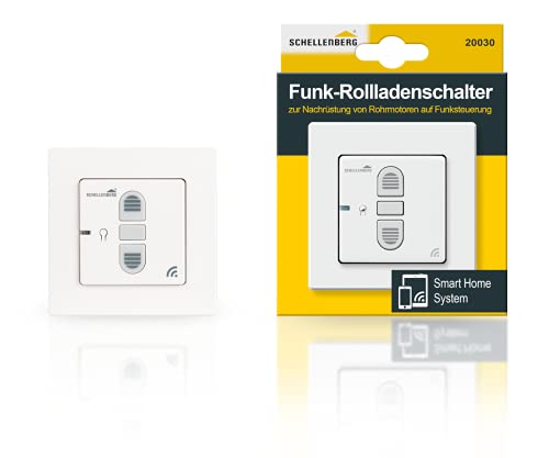 Schellenberg 20030 Smart Home Funk-Rolladenschalter & Funk-Raffstoreschalter, nachrüstbar für Smarte Antriebe, Weiß