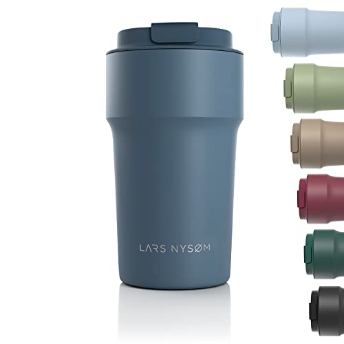 LARS NYSØM Thermo Kaffeebecher-to-go 500ml | BPA-freier Travel Mug 0.5 Liter mit Isolierung | Auslaufsicherer Edelstahl Thermobecher für Kaffee und Tee unterwegs | Teebecher