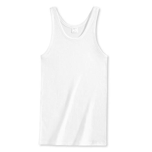 Schiesser 4 Herren Unterhemd Sportjacke Cotton Basic Doppelripp Essential - Weiß: Größe: 7 (Gr. XL)