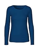 Green Cat- Damen Langarmshirt, 100% Bio-Baumwolle. Fairtrade, Oeko-Tex und Ecolabel Zertifiziert, Textilfarbe: blau, Gr. M