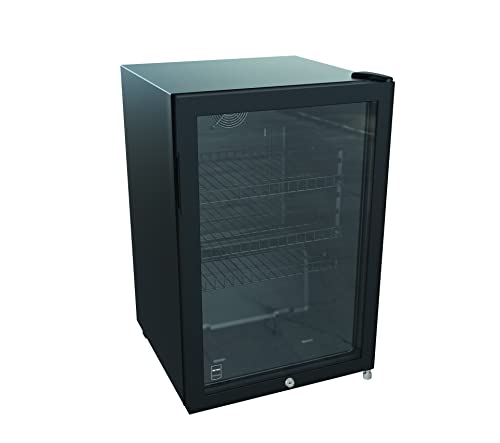 METRO Professional Getränkekühlschrank GSC2125B mit Glastür, 118 L, schwarz, 1.068 kWh/24h, 220-240V, mit Kühlschrank Led Beleuchtung und 3 verstellbaren Einlegeböden Gastronomie, Bar, Restaurant