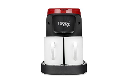 ID Italian Kaffeemaschine Duo Pro, 450 W, 450 W, 0,24 l, Edelstahl, Schwarz, Rot