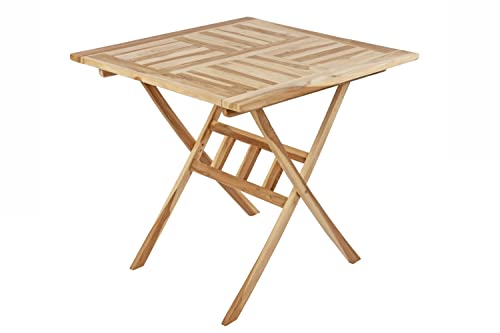 SAM® Teak-Holz Balkontisch Samo, Gartentisch, Holztisch in eckig, 80 x 80 cm quadratisch, zusammenklappbar