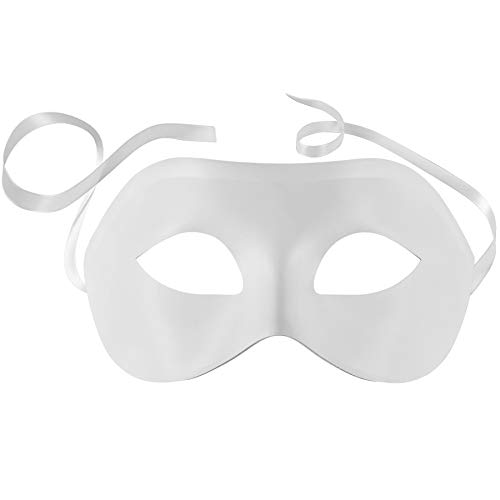 dressforfun 900883 Venezianische Maske für Damen Herren, einfarbige Augenmaske, Matte Maskerade Maske für Kostüm Fasching Karneval Halloween Party Ball Oper - Diverse Farben - (weiß |Nr. 303537)