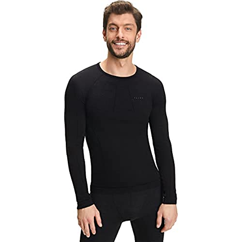 FALKE Herren Wool Tech. Wolle Schnelltrocknend Warm 1 Stück Baselayer-Shirt, Schwarz (Black 3000), S