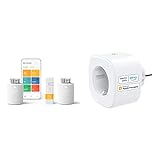 tado° smartes Heizkörperthermostat – WiFi Starter Kit V3+, inkl. 2 x Thermostat für Heizung & WLAN Steckdose funktioniert mit Apple HomeKit, meross Smart Plug, 16A, 2,4 GHz