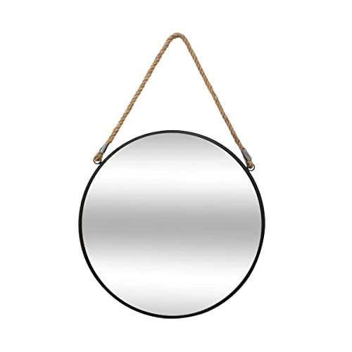 Spiegel Seil schwarz - Metall D 38 cm - Schwarz - Atmosphera créateur d'intérieur