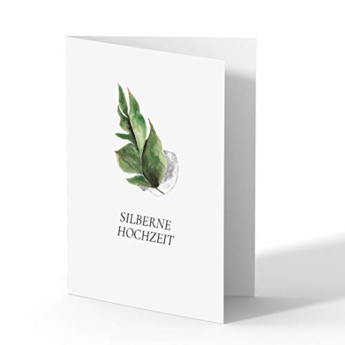 (100 x) Hochzeitseinladungen Silberhochzeit silberne Hochzeit Einladungskarte Wasserfarbe