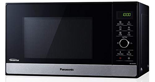 Panasonic NN-GD38HSGTG Mikrowelle mit Grill (1000 W, Dampfgarer, Steamer, Kombimikrowelle, Pizza-Pfanne, 23 Liter) edelstahl-schwarz