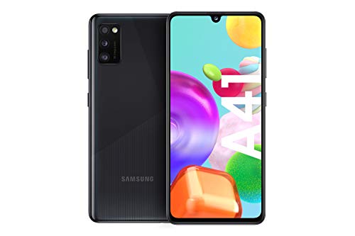 Samsung Galaxy A41 Android Smartphone ohne Vertrag, 3 Kameras, 6,1 Zoll Super AMOLED Display, 64 GB/4 GB RAM, Dual SIM, Handy in schwarz, deutsche Version