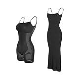 unilarinna Shaper Dress Bodycon Maxi/Mini Built in Shapewear Bra 8 in 1 Frauen Lounge ärmellos rückenfrei Kleider