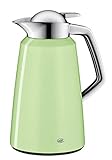 alfi Kaffeekanne Vito, Thermoskanne Metall grün 1L, mit alfiDur Glaseinsatz, 1611.281.100, Isolierkanne hält 12 Stunden heiß, ideal für Kaffee oder Teekanne, Kanne für 8 Tassen