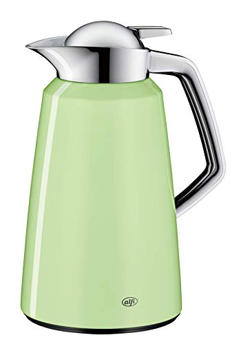 alfi Kaffeekanne Vito, Thermoskanne Metall grün 1L, mit alfiDur Glaseinsatz, 1611.281.100, Isolierkanne hält 12 Stunden heiß, ideal für Kaffee oder Teekanne, Kanne für 8 Tassen