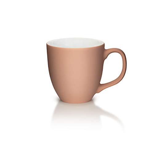 Mahlwerck XXL Jumbotasse, Große Porzellan-Kaffeetasse mit matter Soft-Touch Oberfläche, in Soft-Caramel, 400-450ml
