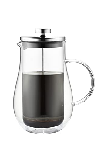 NEU: VIENESSO French Press aus Glas - Kaffeebereiter für 4 Tassen (800 ml) | Edle Kaffeepresse für zu Hause - Coffee Press Kaffeekocher inkl. Barista E-Book