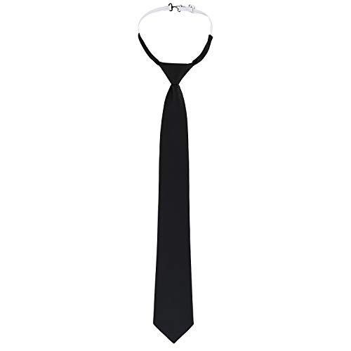 DESERMO Verstellbare Security Krawatte schwarz mit Gummizug|Sicherheitskrawatte mit vorgebundenen Knoten I Schlips für Sicherheit, Service & Gastronomie