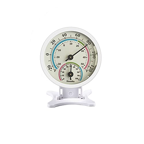 Rpanle Thermo-Hygrometer, Thermometer Hygrometer für innen und außen, Luftfeuchtigkeitsmessgerät mit farbigen Komfortzonen, weiß