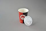 1000 Stück Coffee to Go Becher mit Deckel (Ø 80mm), 300ml Pappbecher Kaffeebecher Hartpapier Trinkbecher