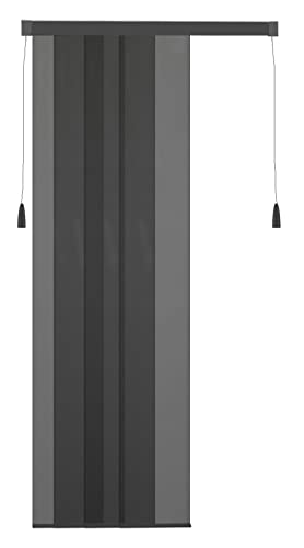 APANA - Premium Fiberglas Lamellenvorhang mit Seilzugsystem in der Farbe schwarz - Insektenschutz zum Zuschneiden für Türen bis 114cm x 220cm