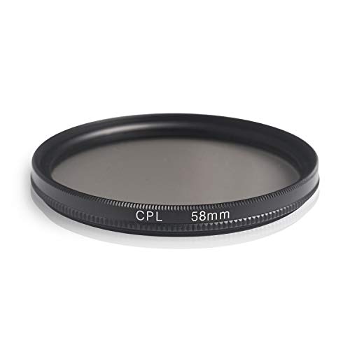 Ares Foto® CPL Zirkular-Polfilter Polarisationsfilter, optisches Glas & Aluminium. Für Canon Sony Nikon Fujifilm Pentax Tamron Sigma Leica Olympus Panasonic (58mm)
