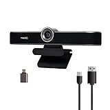 TONGVEO 1080P 60FPS Webcam mit Mikrofonen und Lautsprecher, 116° Weitwinkel-Webkamera mit Rauschunterdrückungsmikrofonen und Sichtschutz Streaming-Webcam für Zoom/Skype Konferenzen und Videoanrufe