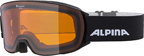 ALPINA NAKISKA - Beschlagfreie, Extrem Robuste & Bruchsichere OTG Skibrille Mit 100% UV-Schutz Für Erwachsene, black matt, One Size