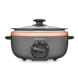 Morphy Richards Sear and Stew Slow Cooker 460016 Black and Rose Gold, 3.5L Rosegold