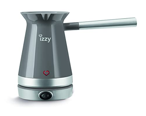 izzy Elektrische Kaffeekocher Kaimaki, türkischer-griechischer Kaffeekanne 250ml elektrischer Wasserkocher für Mocca & Tee , 650W (grau/silber)
