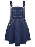 Ro Rox Denim Latzkleid Retro Rockabily 1950er Jahre Vintage-Stil Pinup Jeans Kleid, Blau, XXL