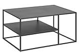 AC Design Furniture Nino Couchtisch mit Ablage, B: 90 x H: 45 x T: 60 cm, Schwarz, Metall, 1 Stk