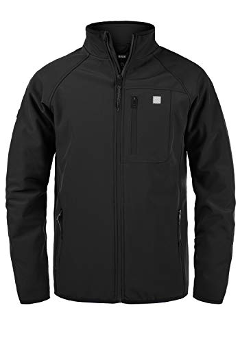 !Solid Solane Herren Softshell Jacke Funktionsjacke Übergangsjacke mit Stehkragen Regular Fit, Größe:L, Farbe:Black (194007)