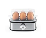 GOURMETmaxx Eierkocher für bis zu 6 Eier | Perfekte Frühstückseier für jeden Geschmack | Hart, mittel oder weich gekocht | Mit Signalton und Ei-Pick | Einfache Bedienung