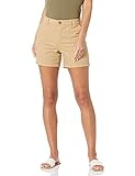 Amazon Essentials Damen Mittelhohe, schmal geschnittene, khakifarbene Shorts mit 13 cm Schrittlänge (erhältlich in gerader und kurviger Passform), Khakibraun, 44