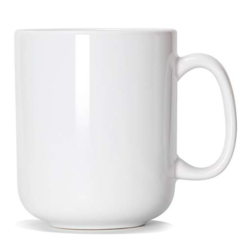 600ml groß Tasse, Smilatte M016 einfache Keramik Porzellan Boss Kaffeetasse Becher mit Griff für Papa Männer, weiß