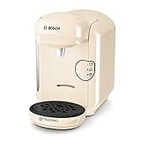 Tassimo Vivy2 Kapselmaschine TAS1407 Kaffeemaschine by Bosch, über 70 Getränke, vollautomatisch, geeignet für alle Tassen, platzsparend, 1300 W, creme