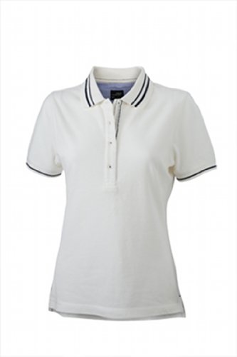 James & Nicholson Damen Poloshirt Ladies' Lifestyle Medium off-white/navy