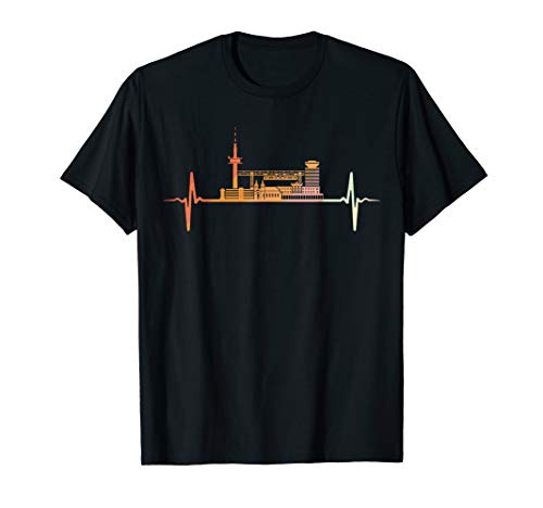 Wuppertal Skyline Herzschlag Retro Vintage Stil T-Shirt