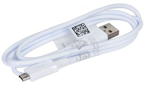 Original Samsung Ladekabel Datenkabel ECB-DU4AWE ca.95cm in Weiss für Samsung Galaxy S7 SM-G930F 2.0 USB Ladegerätkabel Aufladekabel Charge Cable MicroUSB + gratis Bildschirm Reinigungspad