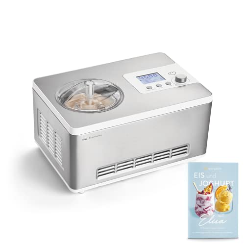 SPRINGLANE Eismaschine & Joghurtbereiter Elisa 2,0 L mit selbstkühlendem Kompressor 180 W, Eiscrememaschine aus Edelstahl mit Kühl- und Heizfunktion, inkl. Rezeptheft