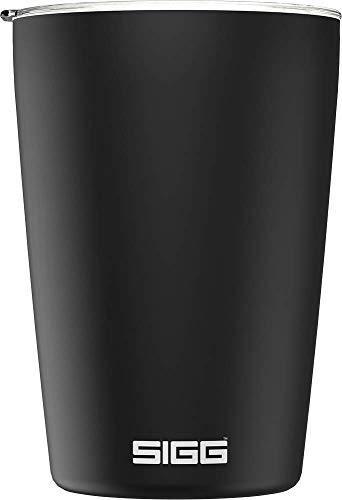 SIGG Neso Cup Black Thermobecher (0.3 L), schadstofffreier und isolierter Kaffeebecher, Coffee to go Becher aus 18/8 Edelstahl, mit Keramik Pure Ceram Beschichtung